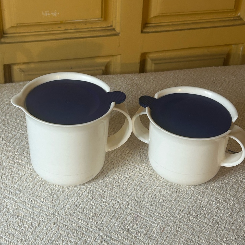 Tupperware Sugar & Creamer
White w/blue
Pre-Owned